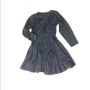 Vintage Long Sleeve Button Front Mini Dress